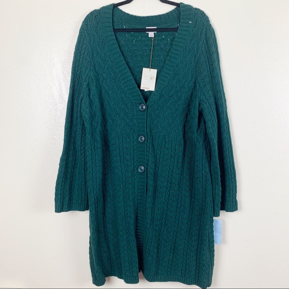 CASLON green sweater cardigan